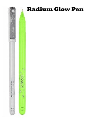 DOMS INXGLO Glow Ballpoint Pens | Black Ink (Radium Pen)
