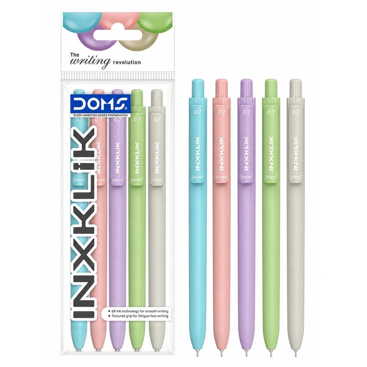 DOMS Inxklick Ballpoint Pens | Blue Ink