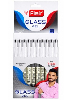 Flair Waterproof Glass Gel Pens | Black Ink