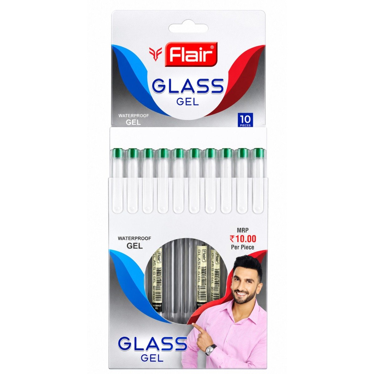 Flair Waterproof Glass Gel Pens | Green Ink