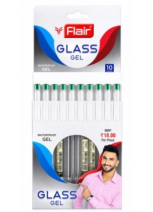 Flair Waterproof Glass Gel Pens | Green Ink