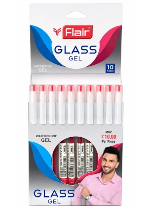 Flair Waterproof Glass Gel Pens | Ink Red