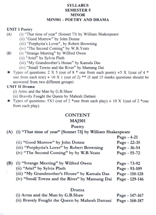 Question Answer Poetry and Drama Booster Semester-5 | Kalyani University [Minor Course 501]