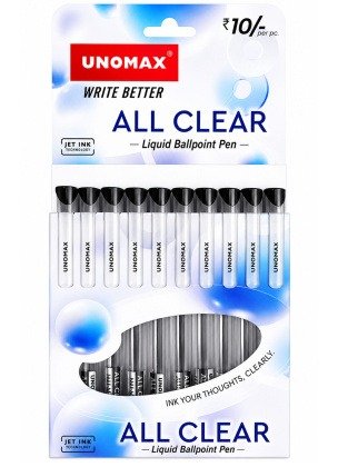 Unomax All Clear Liquid Ballpoint Pens | Black Ink