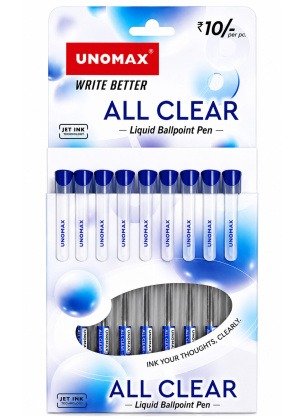 Unomax All Clear Liquid Ballpoint Pens | Blue Ink