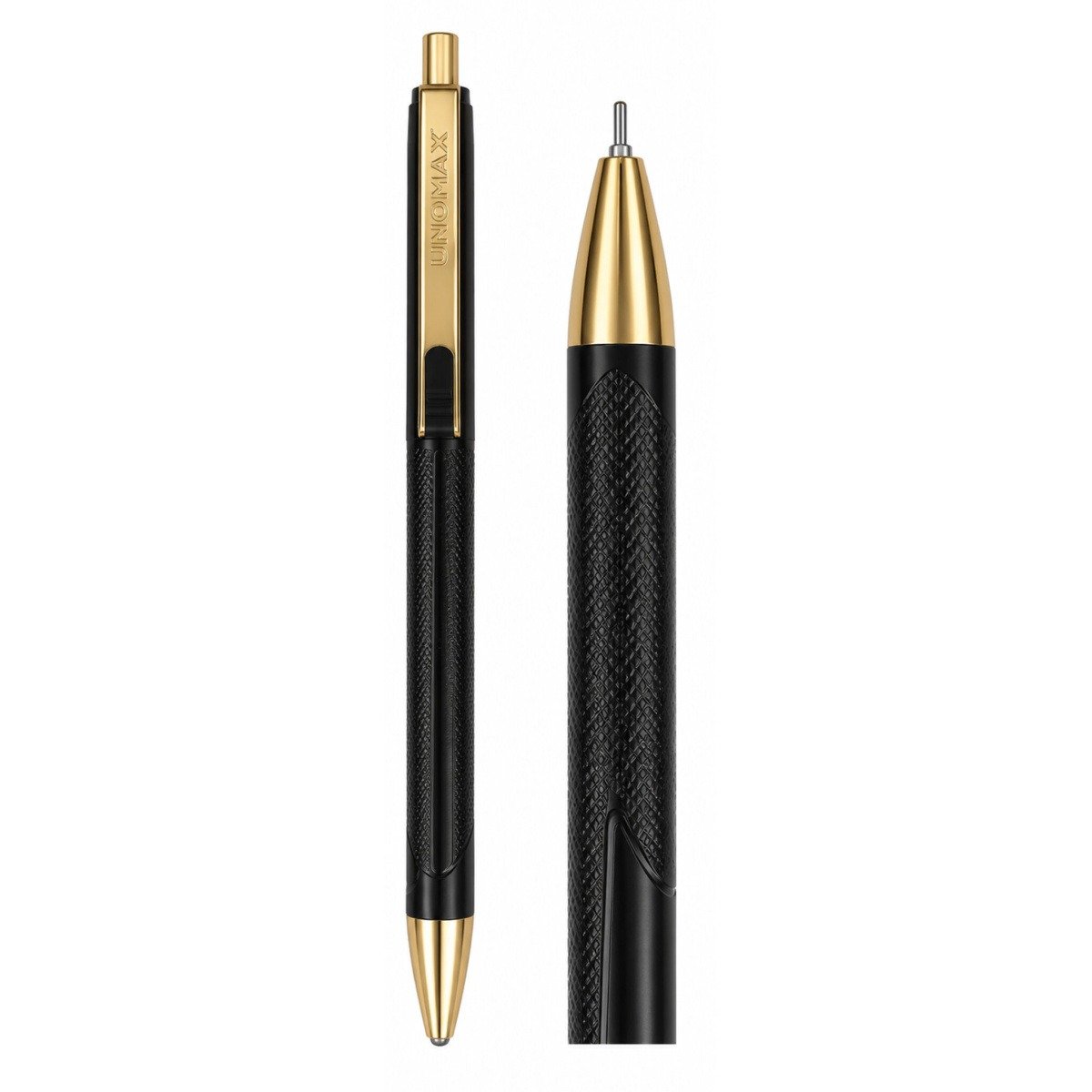 Unomax Clicktron Gold RT Ballpoint Pens | Blue Ink