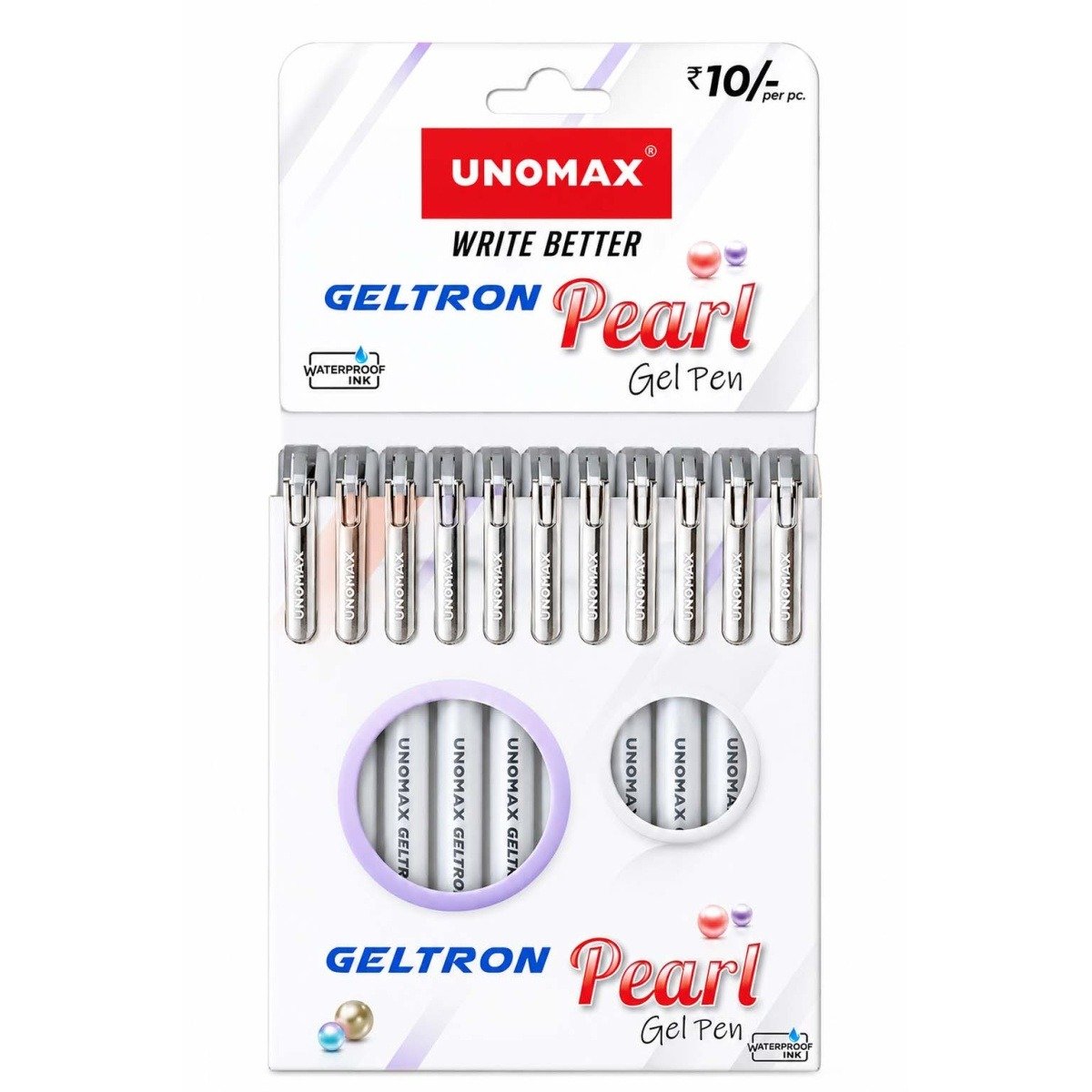 Unomax Geltron Pearl Gel Pen | Black Ink
