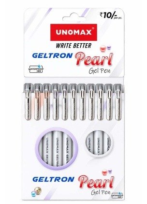 Unomax Geltron Pearl Gel Pen | Black Ink