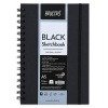 Brustro Black A5 Sketchbook 200GSM | 40 Sheets, 80 Pages | Wiro Bound, Spiral, Premium, Acid-Free Paper Professional-Grade, Ideal for Dry Media, Mandala Art, Graphite, Charcoal, School, Office Use
