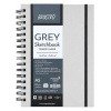 Brustro Toned Paper Grey A5 Sketchbook 120 GSM | 60 Sheets, 120 Pages | Wiro Bound, Spiral Acid-free Paper Drawing, Sketching, Dry media, Mandala Art, Graphite, Charcoal, Colour pencils, Gel pens