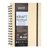 Brustro Toned Paper Kraft Sketchbook, Wiro Bound, Size A4, 100GSM (100 Sheets), 200 Pages, Acid-Free | Ideal for Dry Media, Mandala Art, Graphite, Charcoal, Colour Pencils, Gel pens