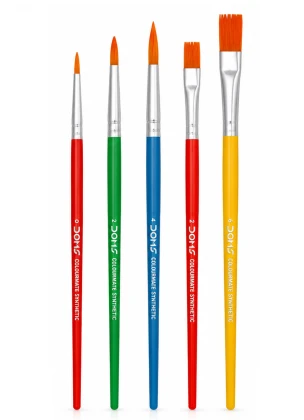 Doms Colourmate Flat and Round Drawing Brushes 5 Pc
