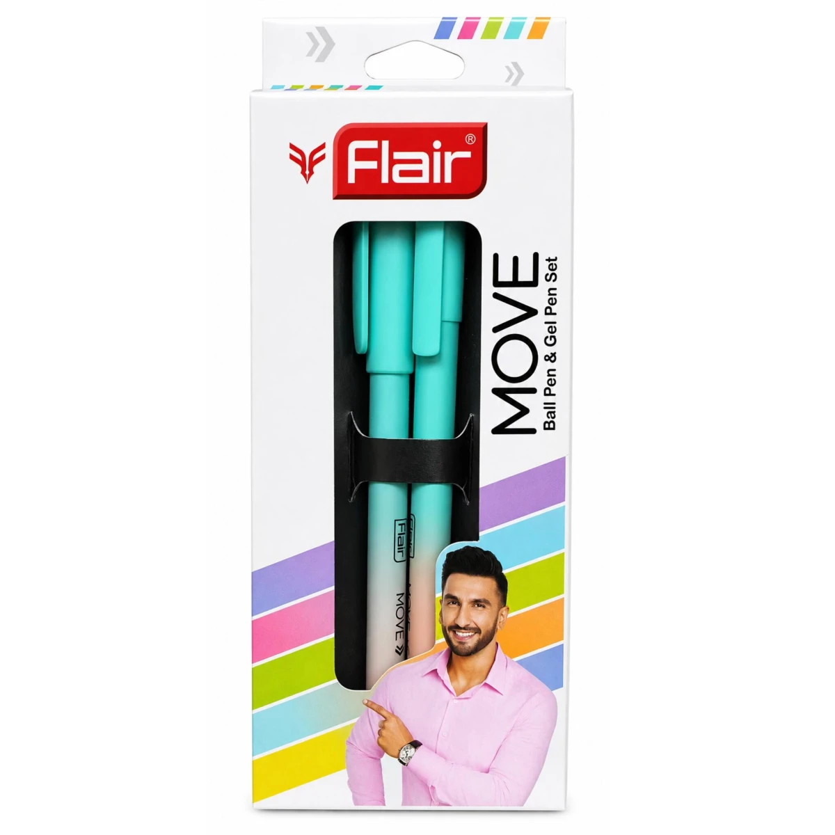 Flair Move Ball Pen and Gel Pen Set | Smooth Writing Pens | Stylish Turquoise Pens for School, Office and Everyday Use