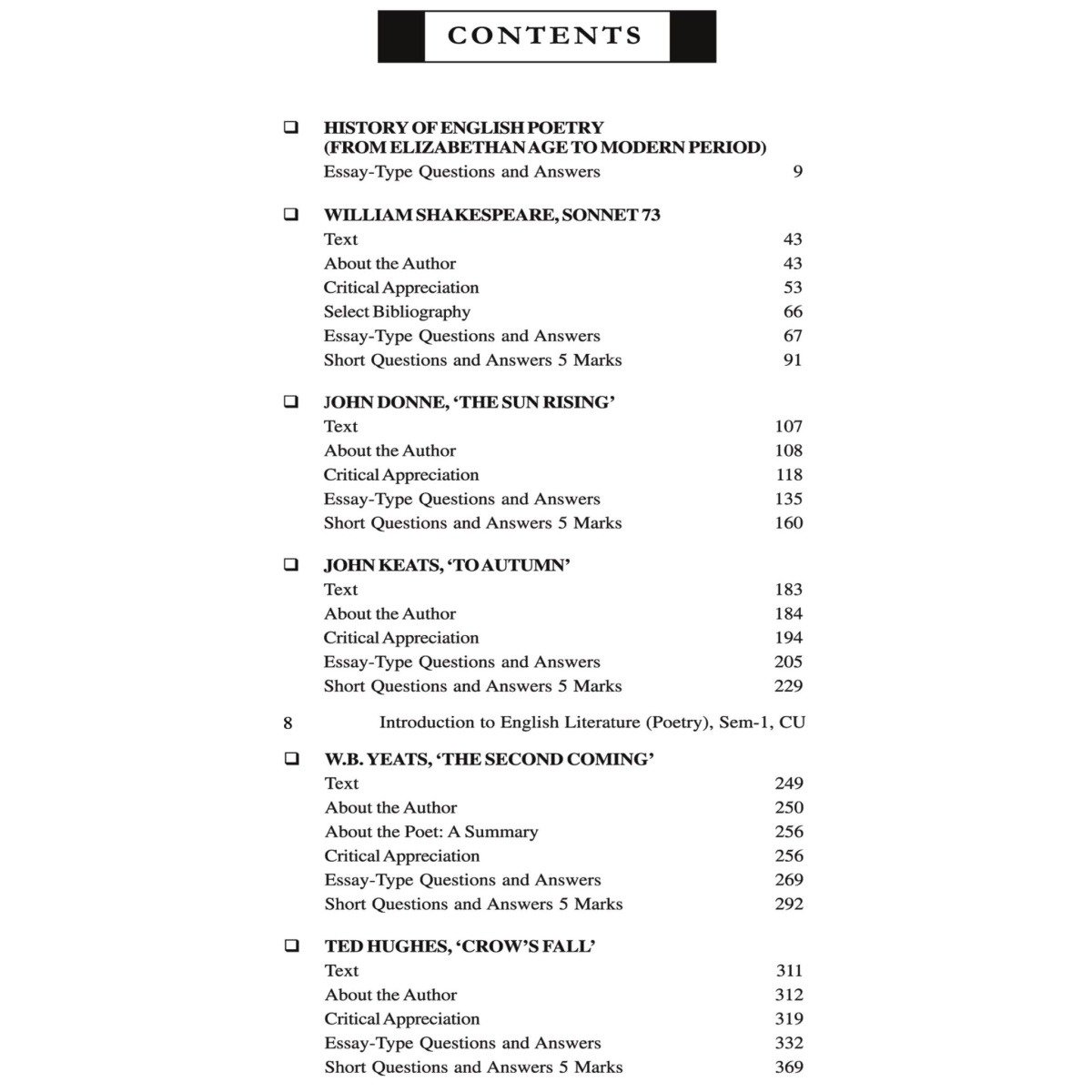 Introduction to English Literature Poetry Semester 1, Calcutta University [ENG-H-DSC 1] By Dr Dhiman Chakraborty