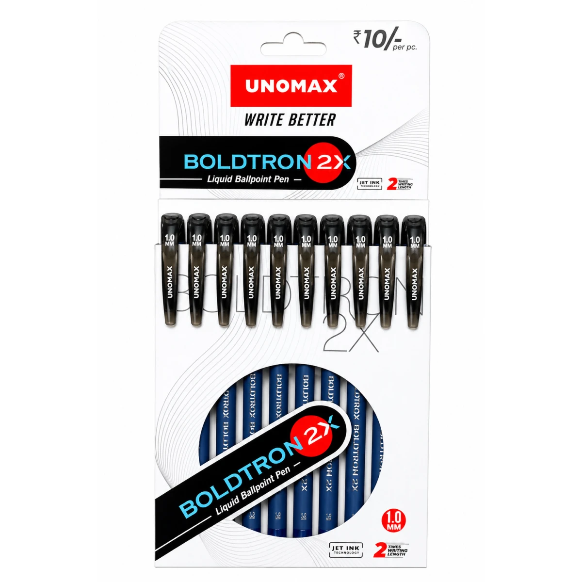 Unomax Boldtron 2X Liquid Ballpoints Pens | Black Ink
