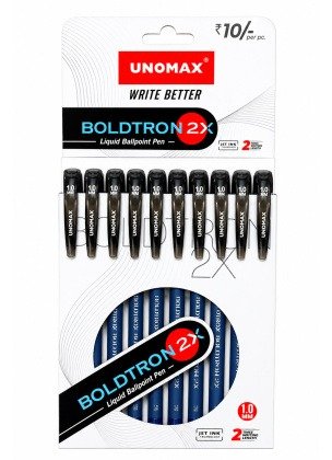 Unomax Boldtron 2X Liquid Ballpoints Pens | Black Ink