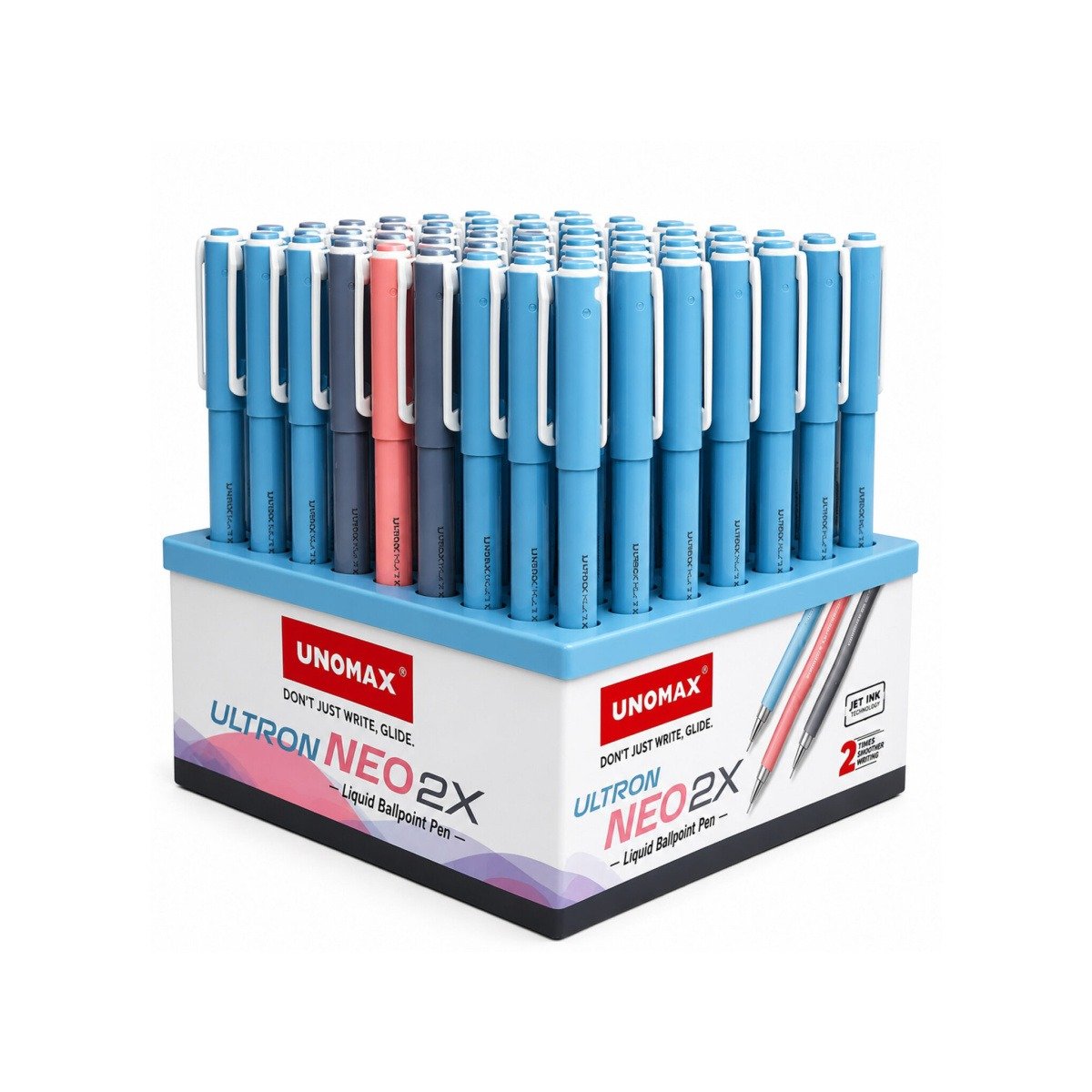 Unomax Ultron Neo 2X Liquid Ballpoint Pens | 100 Pcs