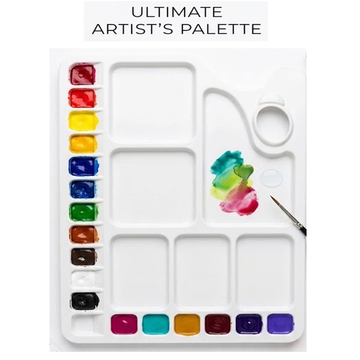 Anvis Premium Plastic Artist Colour Mixing Palette (Rectangle Big Size)