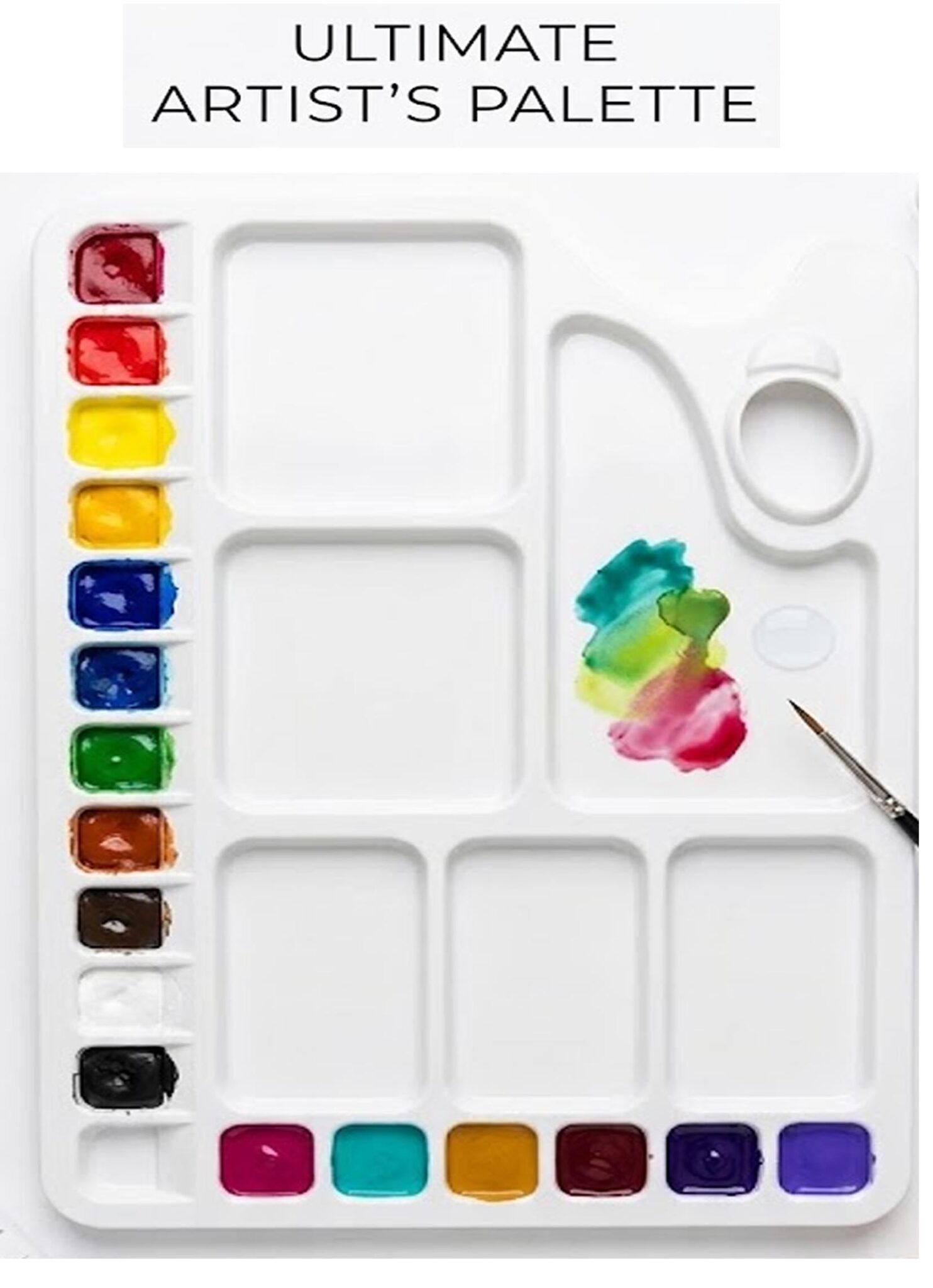 Anvis Premium Plastic Artist Colour Mixing Palette (Rectangle Big Size) (1) Anvis Premium Plastic Artist Colour Mixing Palette (Rectangle Big Size)