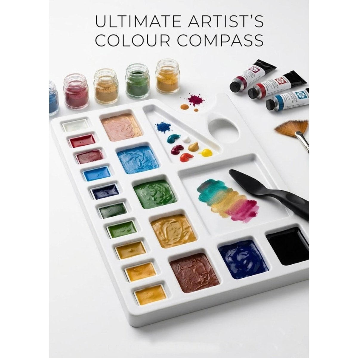 Anvis Premium Plastic Artist Colour Mixing palette (Rectangle Medium Eco)