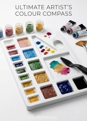 Anvis Premium Plastic Artist Colour Mixing palette (Rectangle Medium Eco)