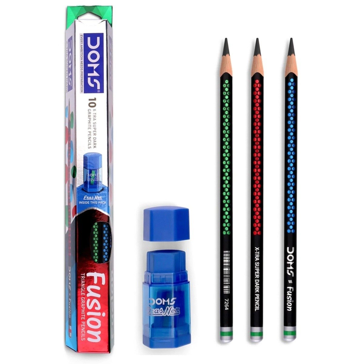 DOMS Fusion Dark Pencil Box Pack