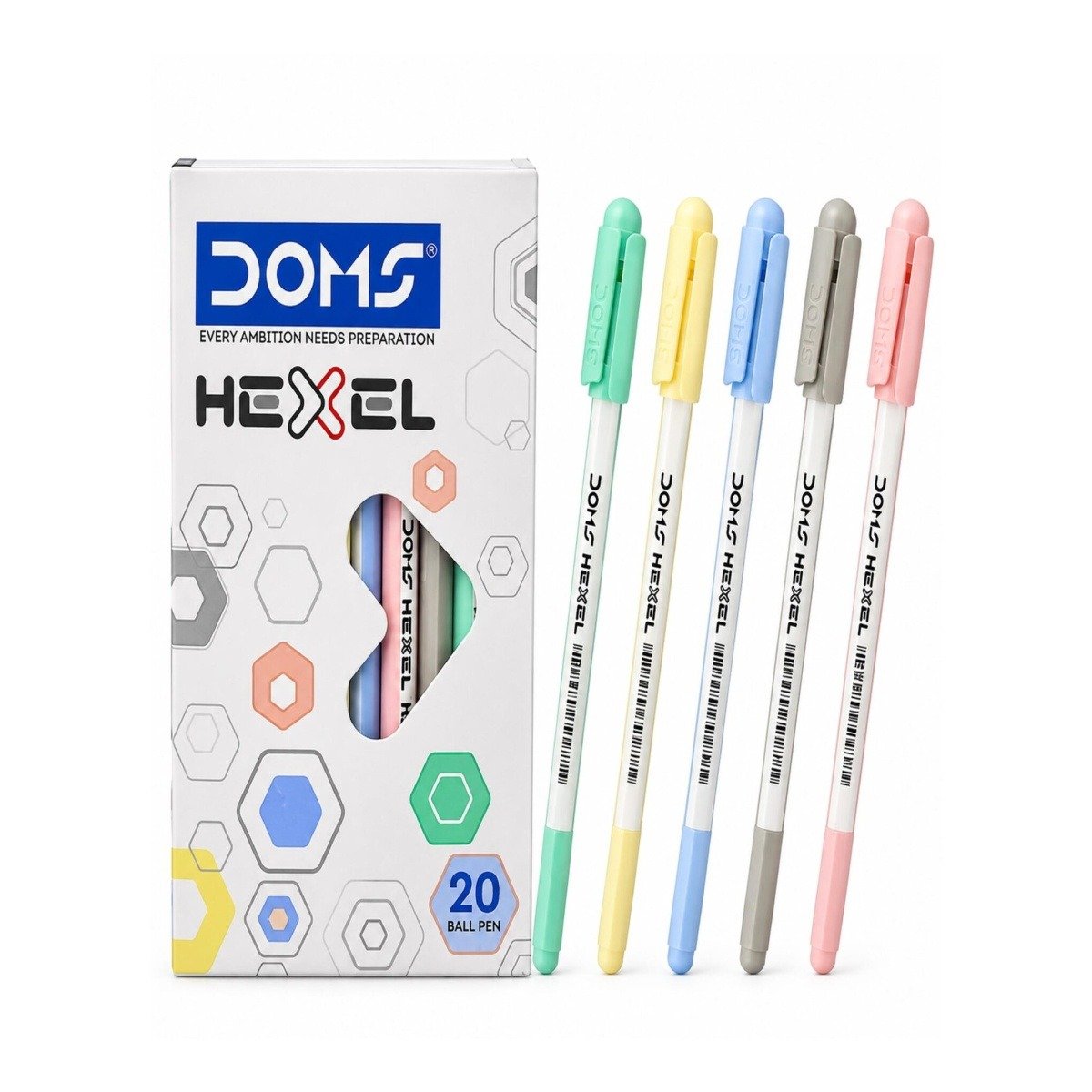 DOMS Hexel Ballpoint Pens 20 PCS | Blue Ink (USE AND THROW)