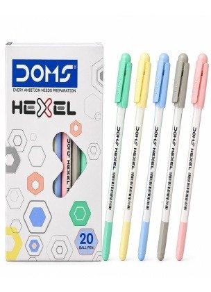 DOMS Hexel Ballpoint Pens 20 PCS | Blue Ink (USE AND THROW)