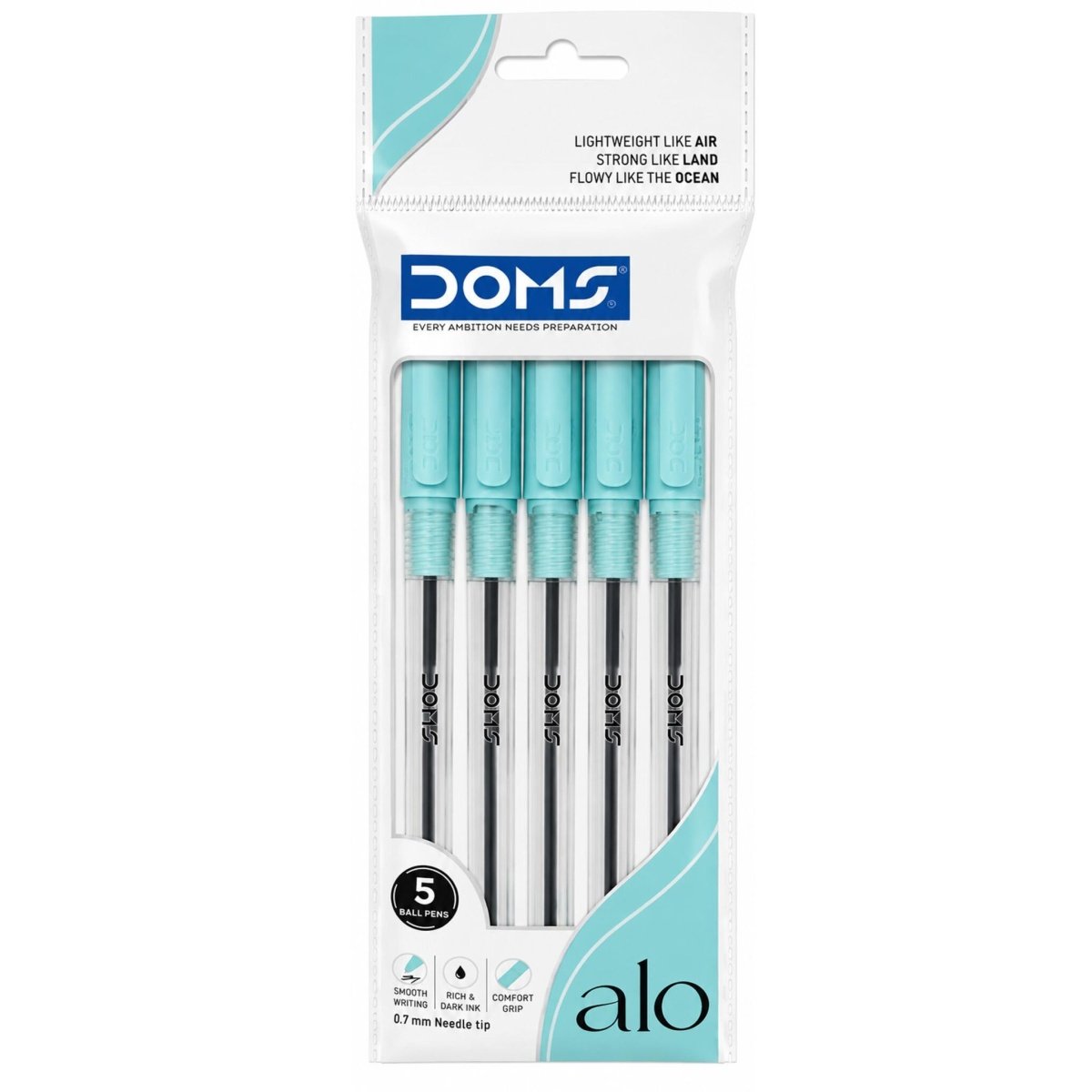 Doms Alo Ballpoint Pens, Blue Ink