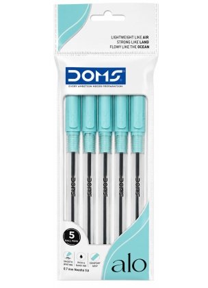 Doms Alo Ballpoint Pens, Blue Ink