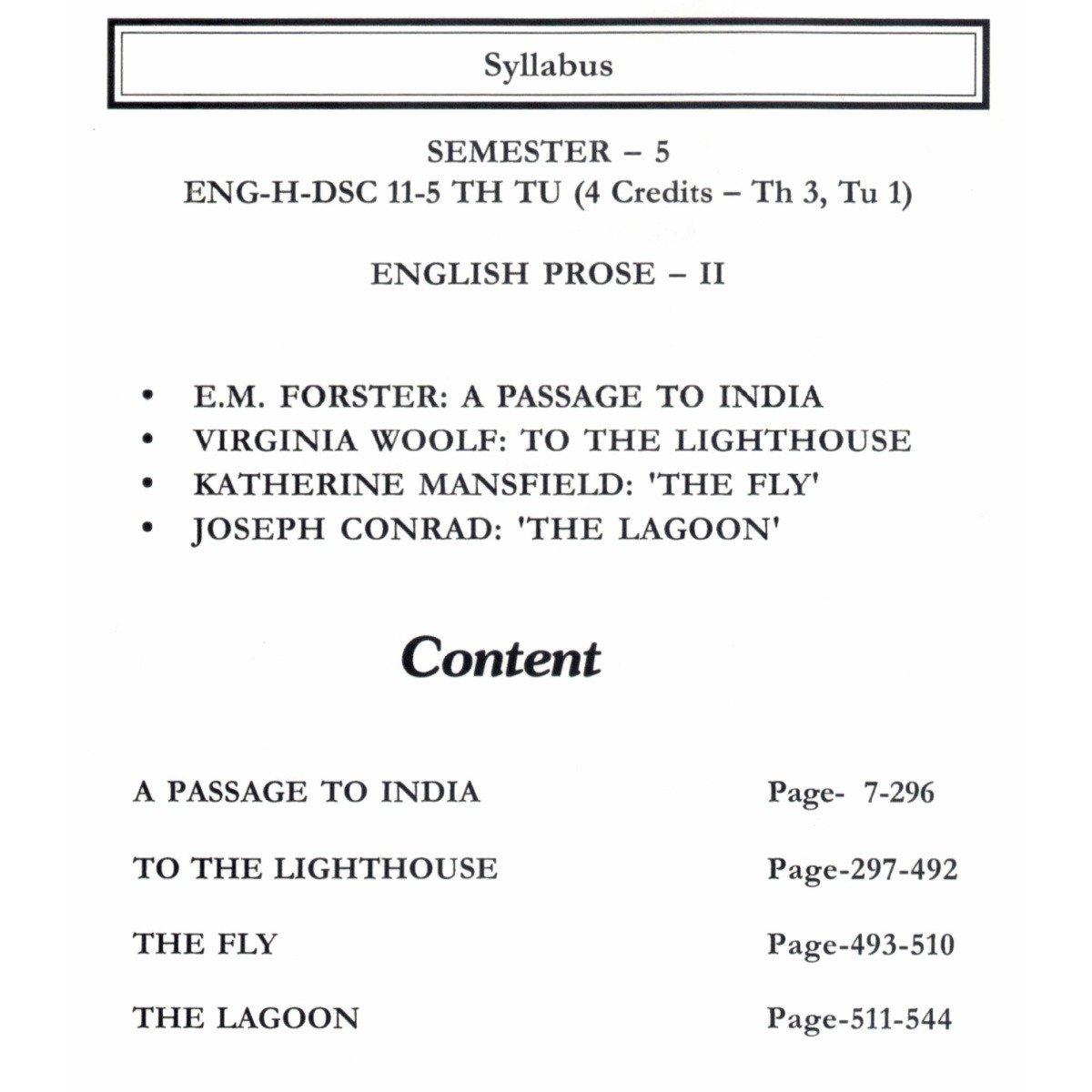 Modern Shadows English Prose-II Semester 5, Calcutta University [ENG-H-DSC 11] By Biplab Banerjee
