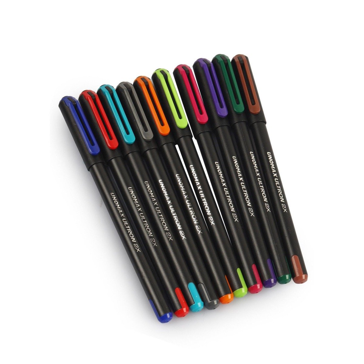 Unomax Ultron Fashion Liquid Colour Ballpoint Pens | 10 Assorted Colours