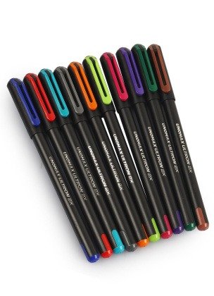 Unomax Ultron Fashion Liquid Colour Ballpoint Pens | 10 Assorted Colours