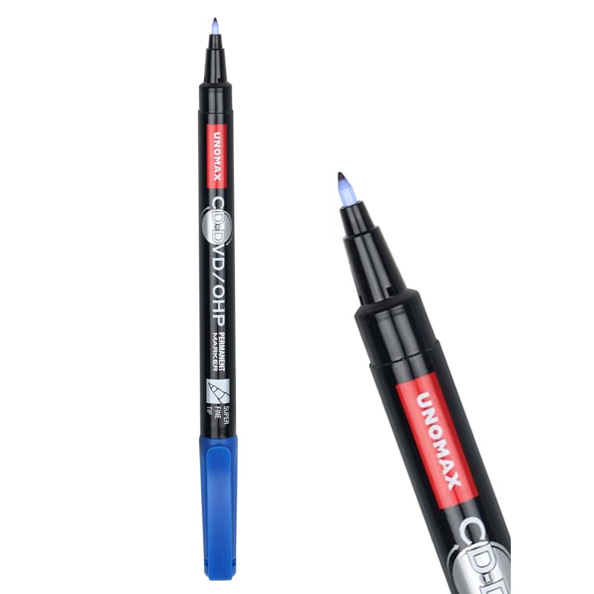 Unomax CD-DVD/OHP Permanent Marker Set of 10 (Black)